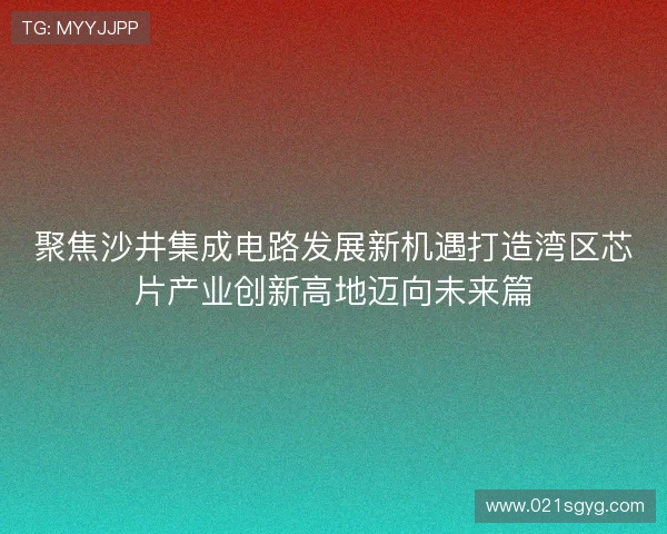 聚焦沙井集成电路发展新机遇打造湾区芯片产业创新高地迈向未来篇